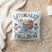 Literally Freezing Christmas Throw Pillow クッション (ブランケット)