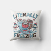 Literally Freezing Christmas Throw Pillow クッション (裏面)