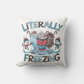 Literally Freezing Christmas Throw Pillow クッション (正面)