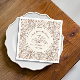 Literary Book Baby Shower A New Chapter Begins   スタンダードカクテルナプキン