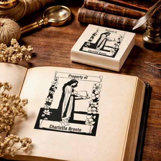 Literary Bookplate Stamp ラバースタンプ