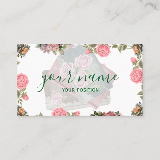 Literary Folded Business Card Design 名刺 (裏面)