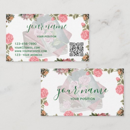 Literary Folded Business Card Design 名刺 (正面/裏面)