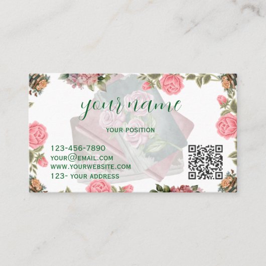 Literary Folded Business Card Design 名刺 (正面)