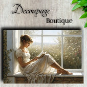 Literary Window Seat Reader Decompage 薄葉紙