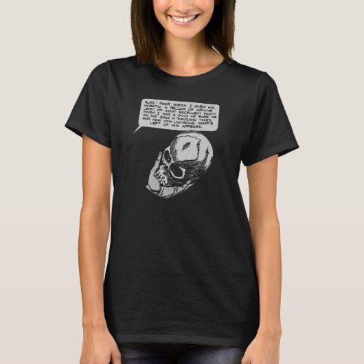 Literature Shakespeare Poor Yorick Skull Shakespea Tシャツ (正面)