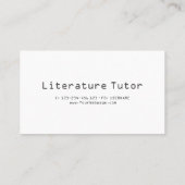 Literature that speaks, literature private lessons 名刺 (裏面)