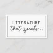 Literature that speaks, literature private lessons 名刺 (正面)