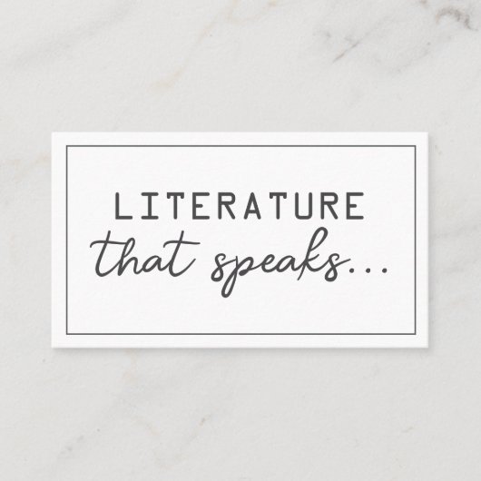 Literature that speaks, literature private lessons 名刺 (正面)