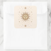 Litha Celestial Sun Face Summer Solstice Art スクエアシール (バッグ)