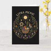 Litha Picnic Summer Solstice Celestial Art カード (黄色い花)