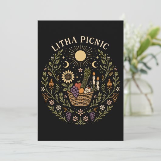 Litha Picnic Summer Solstice Celestial Art カード (スタンド正面)