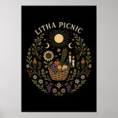 Litha Picnic Summer Solstice Celestial Art ポスター (正面)