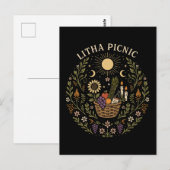 Litha Picnic Summer Solstice Celestial Art ポストカード (正面/裏面)
