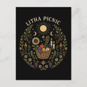 Litha Picnic Summer Solstice Celestial Art ポストカード (正面)