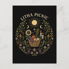 Litha Picnic Summer Solstice Celestial Art ポストカード