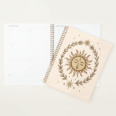 Litha Sun Face Botanical Wreath Celestial Art プランナー手帳 (ディスプレー)