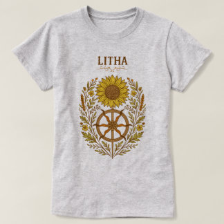 Litha Sunflower Wheel Summer Solstice Celestial  Tシャツ