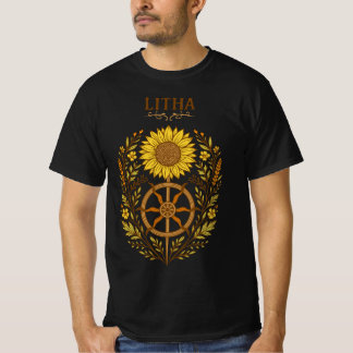 Litha Sunflower Wheel Summer Solstice Celestial  Tシャツ