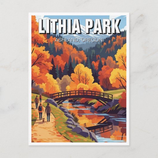Lithia Park Ashland Oregon Travel Postcard ポストカード (正面)