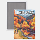 Lithia Park Ashland Oregon Travel Postcard マグネット (正面/裏面)