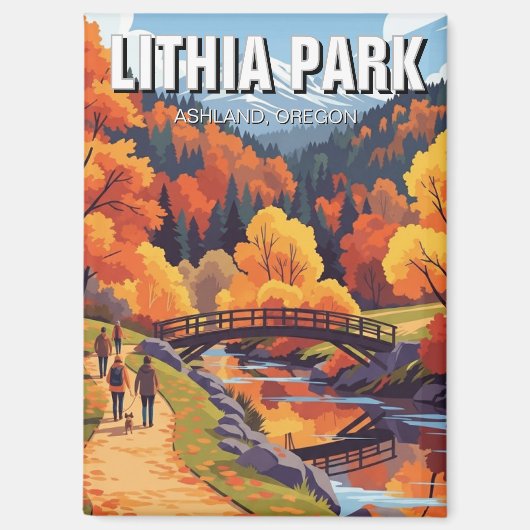 Lithia Park Ashland Oregon Travel Postcard マグネット (正面)