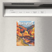 Lithia Park Ashland Oregon Travel Postcard マグネット (インサイチュ (食洗機))