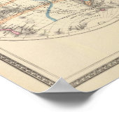 Lithographed World Map ポスター (角)