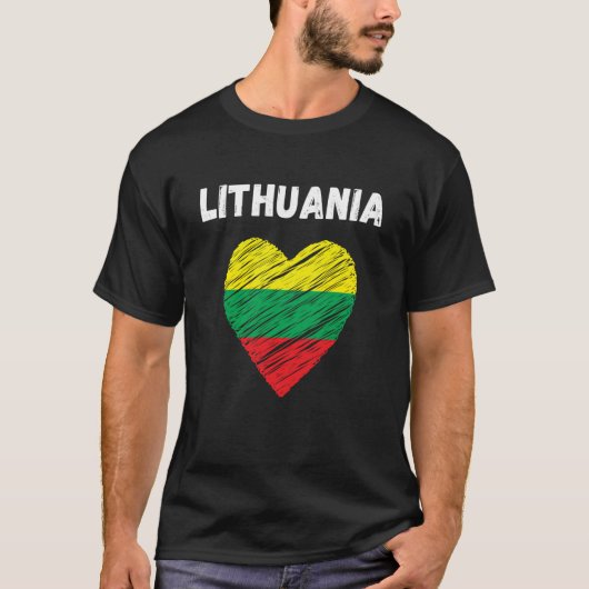 Lithuania Flag Holiday Lithuania Heart Lithuanian  Tシャツ (正面)