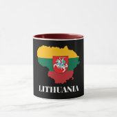Lithuania silhouette and flag マグカップ (中央)