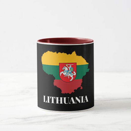 Lithuania silhouette and flag マグカップ (中央)