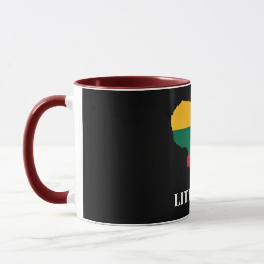 Lithuania silhouette and flag マグカップ (左)