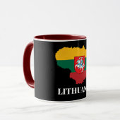 Lithuania silhouette and flag マグカップ (正面左)
