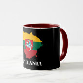 Lithuania silhouette and flag マグカップ (正面右)