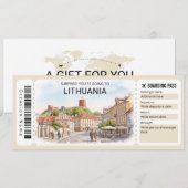 Lithuania Trip Boarding Pass Ticket 招待状 (正面/裏面)