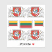 Lithunian coat of arms and flag Sticker シール (シート)
