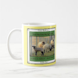 Lititz Pa。 もどって来られる! かわいいヒツジ! アマン派の諺 マグカップ