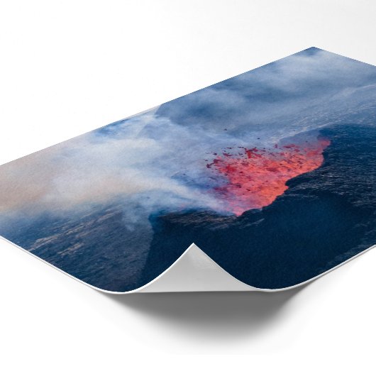 Litli Hrutur volcano eruption in Iceland ポスター (角)