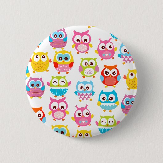 Litteのかわいいフクロウ 缶バッジ (正面)