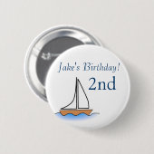 Litteのヨットの航海のな誕生日 缶バッジ (正面&裏面)