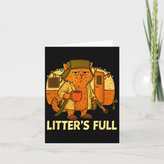 Litter’s Full Funny Cat Lovers Christmas For Men W カード (正面)