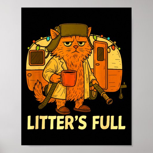 Litter’s Full Funny Cat Lovers Christmas For Men W ポスター (正面)
