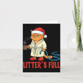 Litter’s Full Funny Cat Lovers Christmas Xmas  カード (正面)