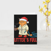 Litter’s Full Funny Cat Lovers Christmas Xmas  カード (黄色い花)