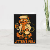 Litter’s Full Funny Cat Lovers Christmas Xmas カード (正面)
