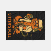 Litter’s Full Funny Cat Lovers Christmas Xmas  フリースブランケット (正面(横))