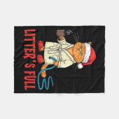 Litter’s Full Funny Cat Lovers Christmas Xmas  フリースブランケット (正面(横))