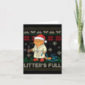 Litter’s Full Funny Cat Lovers Ugly Christmas Swea カード (正面)