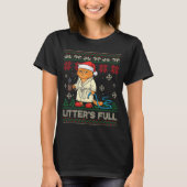 Litter’s Full Funny Cat Lovers Ugly Christmas Swea Tシャツ (正面)
