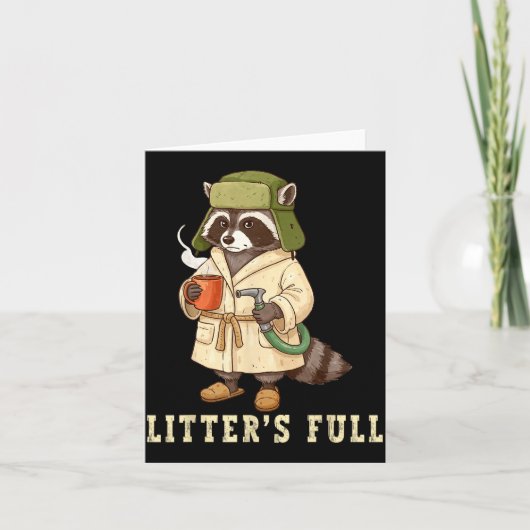 Litter’s Full Funny Raccoon Christmas Mpy Raccoon  カード (正面)
